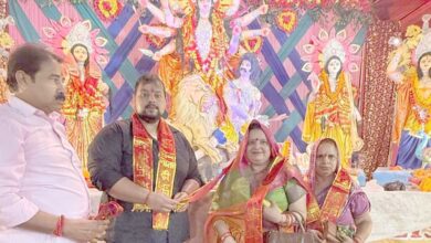 शेर पर सवार दुर्गा की अदभुद झांकी देख भक्त सहम गए