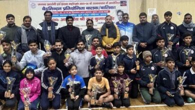 बैडमिन्टन तीन दिवसीय प्रतियोगिता समापन