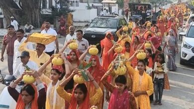 मंगल कलश यात्रा के साथ रामकथा शुरू