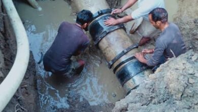 पाइप लाइन फटी: जलापूर्ति दो दिन ठप