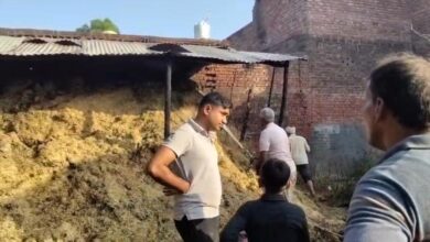 धू-धूकर जला सबा लाख रूपए कीमती 70 कुन्तल भूसा