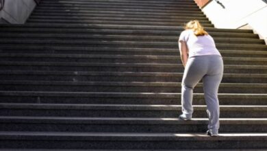 Breathlessness while climbing stairs