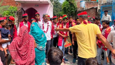 सोरों घाट से गंगाजल लेकर बटेश्वर धाम क़ो कंबड़िया रवाना