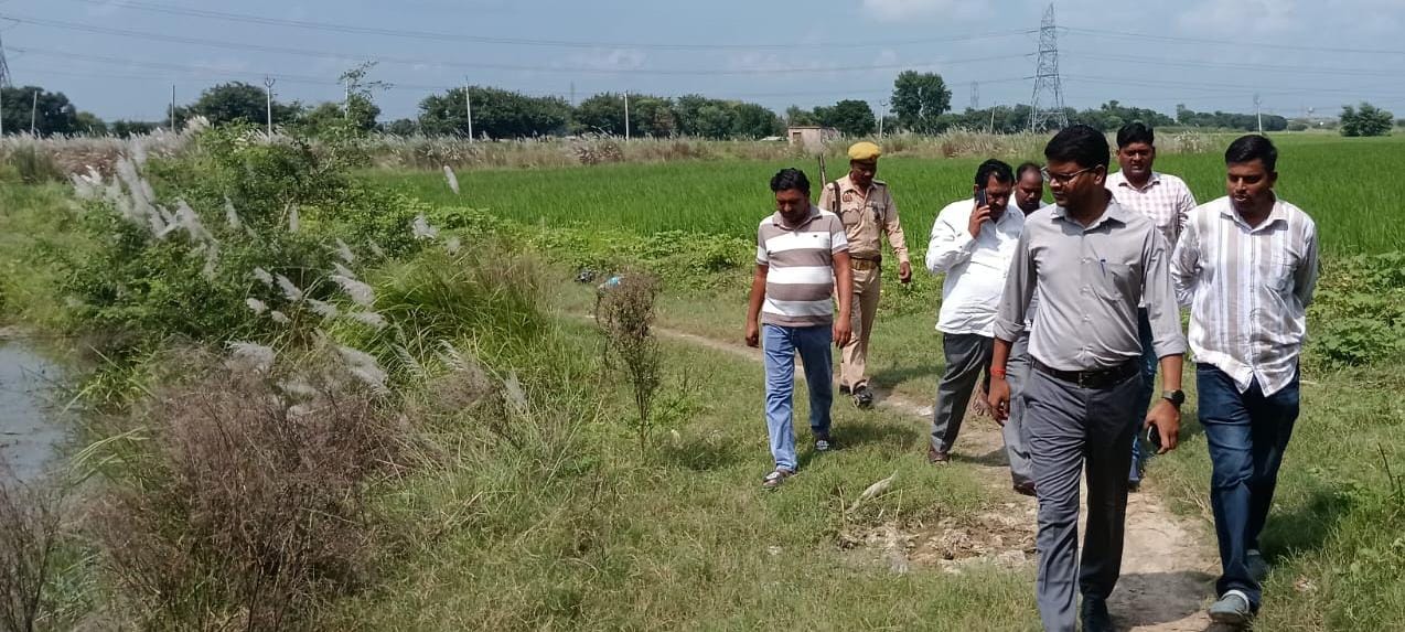 मूर्ति विसर्जन स्थल का एसडीएम ने निरीक्षण