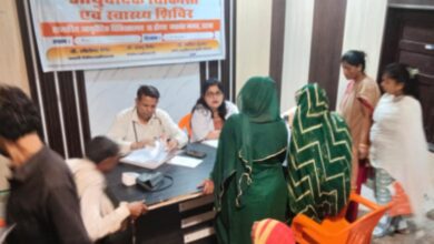 शिविर में 186 मरीजों का हुआ स्वास्थ्य परीक्षण