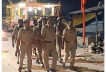दुर्गा पूजा सुरक्षा को लेकर धम्मौर पुलिस ने निकाला फ्लैग मार्च