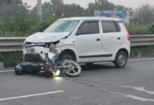 कार की टक्कर से बा