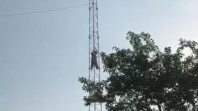 पुलिस पर सुनवाई न करने का आरोप: टावर पर चढ़ी महिला