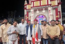 Santosh Pandey attended the Durga Puja celebrations of the Maa Vindhyavasini Mata Puja Samiti.