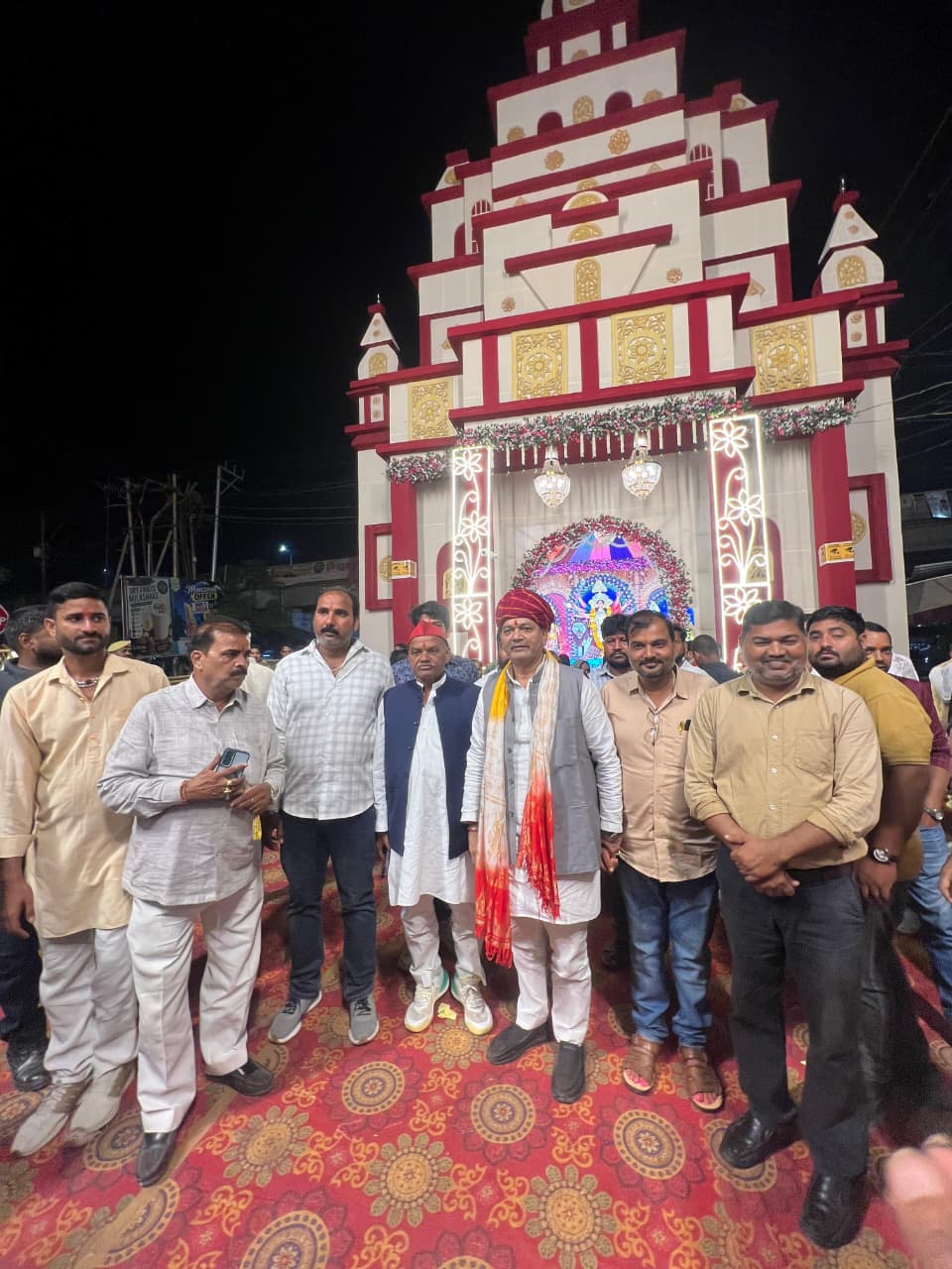 Santosh Pandey attended the Durga Puja celebrations of the Maa Vindhyavasini Mata Puja Samiti.