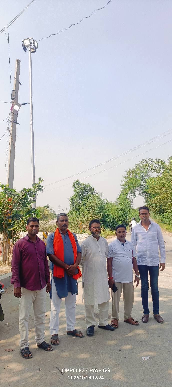 विसर्जन से पहले युवा नेता पुलकित सिंह ने लगवाई लाइट
